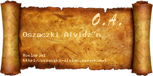 Oszaczki Alvián névjegykártya